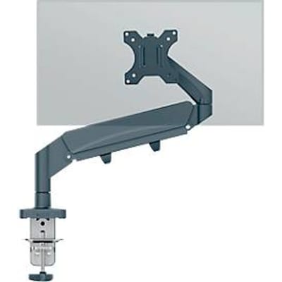 Monitorarm Leitz Ergo Single, voor beeldschermen tot 32" & tot 9 kg, draai- en kantelbaar, in hoogte verstelbaar, kabelmanagement, VESA, donkergrijs