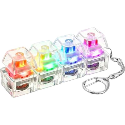 S4-Knop Vingertop Toetsenbord Sleutelhanger RGB Toetsenbord Fidget Perfect Speelgoed met Lichten voor Stressverlichting Decompressie Kalmerende Accessoires S