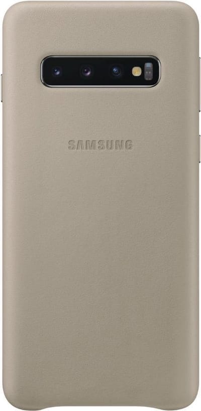 Samsung Leren Backcover Hoesje - Geschikt voor Samsung Galaxy S10 - Grijs