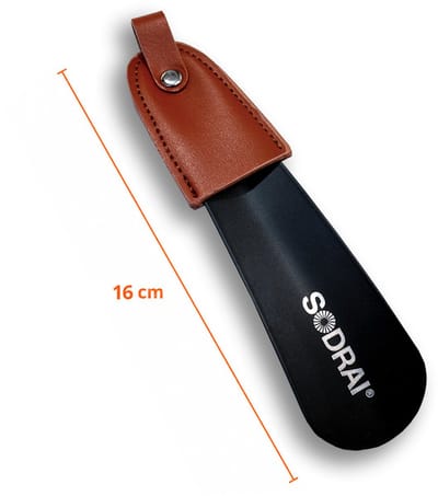 Sodrai® Schoenlepel Lang - 16 CM - RVS Schoentrekker Zwart - Extra Sterk & Duurzaam - Roestvrijstaal