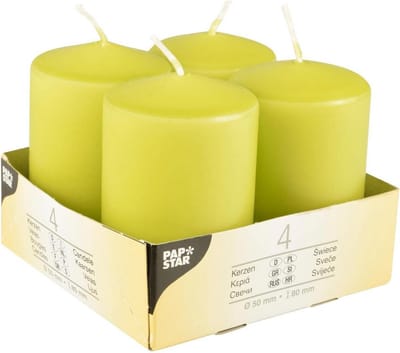 Stompkaarsen - Blokkaarsen Decoratieve kaarsen - Sfeer creëren - Grote kaarsen - 4 stuks Ø 50 x 80 mm