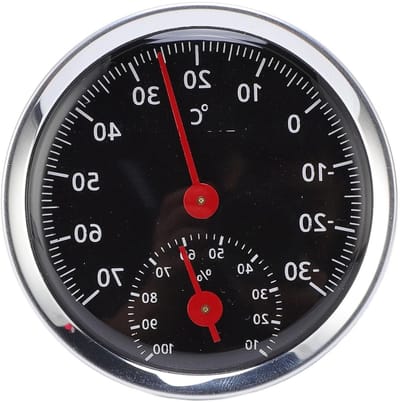 Thermometer Hygrometer - Temperatuur Vochtigheidsmeter - Klimaat Monitoren - Analoge 2-in-1 Meter - 9 cm Diameter - Zilver