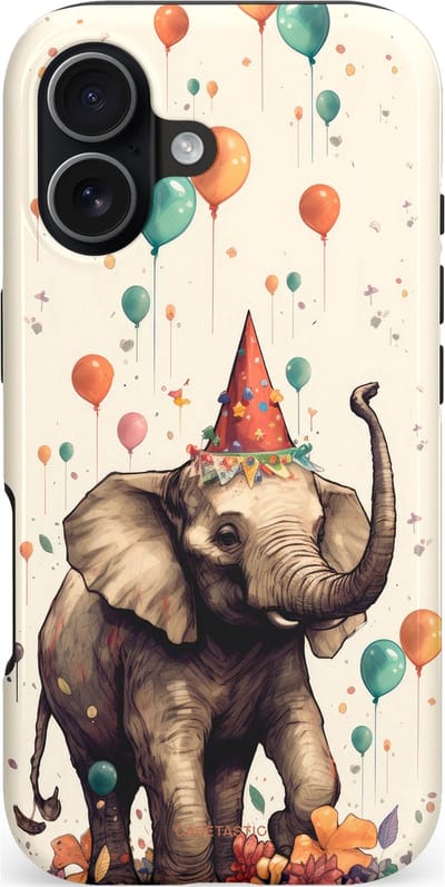 Casetastic hoesje geschikt voor Apple iPhone 17 - MagSafe - Dubbellaagse bescherming - Ballonparade - Fashion Case - Crème Donkergrijs
