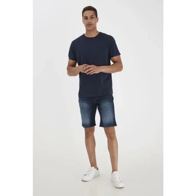 Mann BLEND Ronde hals T-shirt Effen Korte mouw Shirt van Katoen Casual Stretch Basis BHNASIR