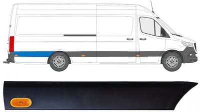 Sierlijst zijlijst achter spatbord met lamp voor Mercedes Sprinter 2018-