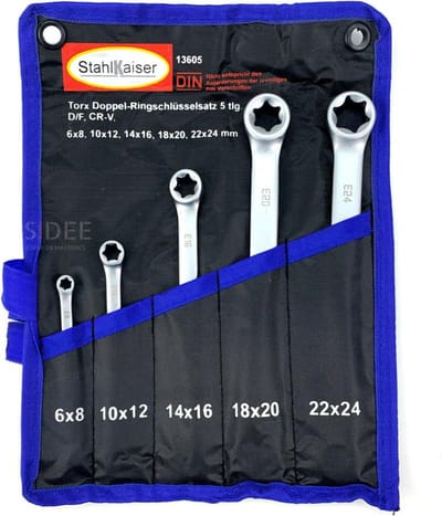 Stahlkaiser 5-delige Torx ringsleutelset met opbergkoffer, 0,6 kg