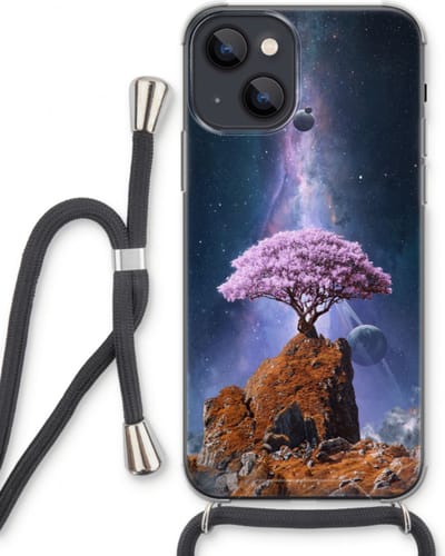 Case Company® - Hoesje met koord geschikt voor iPhone 13 hoesje met Koord - Ambition - Telefoonhoesje met Zwart Koord - Bescherming aan alle Kanten en Over de Schermrand