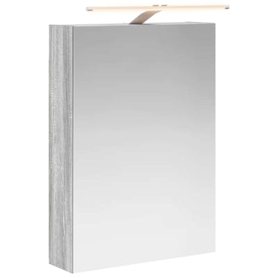 vidaXL - Badkamerspiegelkast - Grijs - Sonoma - 50 - x - 14,5 - x - 70 - cm - Bewerkt - hout