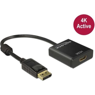 Delock 62607 DisplayPort-kabel DisplayPort / HDMI Adapterkabel DisplayPort-stekker, HDMI-A-bus 0.20 m Zwart Vergulde steekcontacten