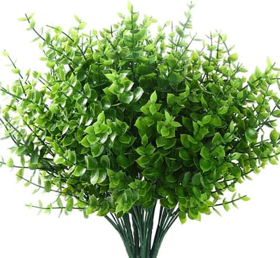 Daity 6 kunstbloemen - gesimuleerde bloemdecoratie voor buiten - UV-bestendig - kleurecht - imitatie plastic planten - geschikt voor tuin - veranda - vensterbank en bloembakdecoratie.