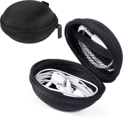 Etui voor Oortjes Met Ritssluiting Nylon Case voor Oordopjes - Zwart