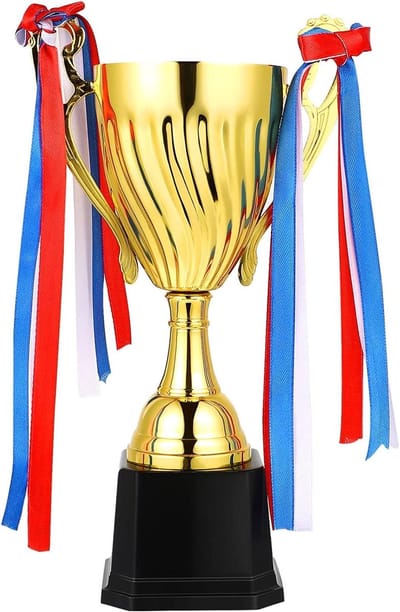 Gouden Trofee - Prijsbeker Wedstrijdbeker - Sportevenementen Belonen - Klassiek Glanzend Ontwerp - 24.5 cm Hoog - Goud