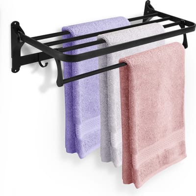 Baulk® - Droogrek – Handdoekrek – Droogrek hangend – Inklapbaar - Badkamer – Aluminium – Zwart – Modern – Dutch design