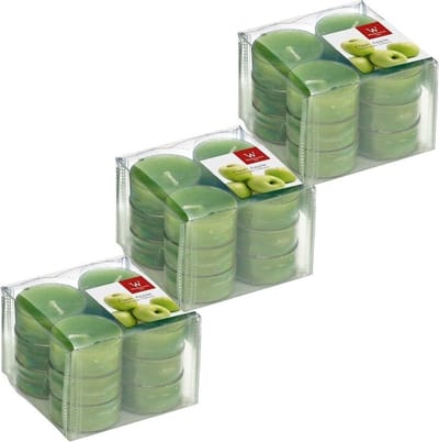 Trend Candles geurtheelichtjes/waxinelichtjes - 36x - appel geur - 4 branduren -transparante cup