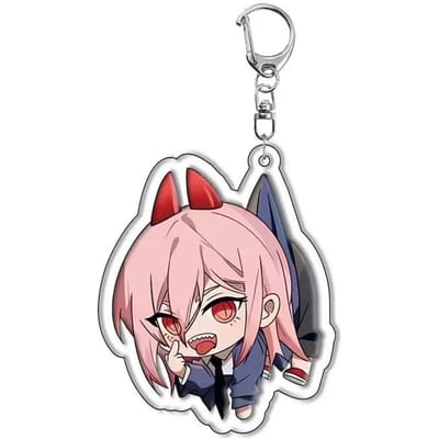 Anime Chainsaw Man Sleutelhanger Pochita Makima Cartoon Acryl Tas Hanger Sleutelhangers Cos Trendy Cadeau white