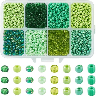 Rocailles 3mm kleine pony kralen set Groen gemengde kleuren voor sieraden maken kunstnijverheid