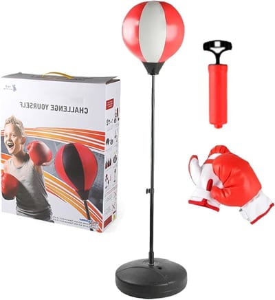 Bokszak Set - Kinder Bokszak - Actieve Spel - Verstelbare Hoogte - 397 Pond - Wit Rood