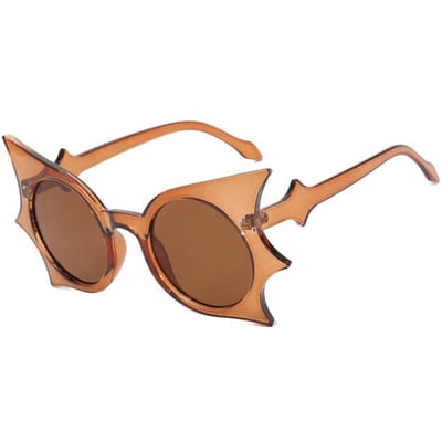 Nieuwe Vleermuis Hip Hop Grappige Dames Zonnebril Retro Halloween Hip-Hop Plezier Gotische Stijl Feest Decoratie Heren Bril UV400 as  picture brown