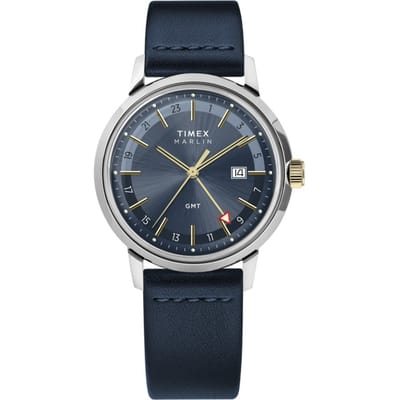 Timex Marlin TW2Y47900 Horloge - Leer - Blauw - Ø 40 mm