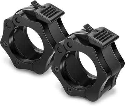 Set van 2 Dumbbell Clamps 2 Inch - Snelle Ontgrendeling Olympische Halter Klemmen, Nylon Klemmen voor Gewichtheffen en Fitness Training (Zwart)