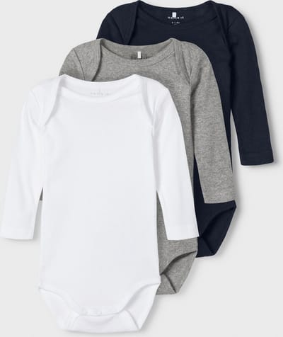 NAME IT NBNBODY 3P LS SOLID NOOS Unisex Body - Maat 56