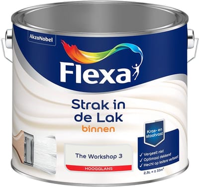 Flexa - Strak In De Lak Binnenlak Hoogglans - The Workshop 3 - Mengverf - 2,5 L