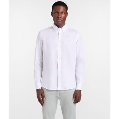 Pure linnen regular fit man wit shirt