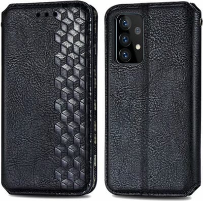 Hoesje geschikt voor Samsung Galaxy A52S - Bookcase - Pasjeshouder - Portemonnee - Diamantpatroon - Kunstleer - Zwart