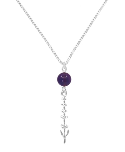 ARLIZI 2403 Ketting amethist kraal lavendel hanger - sterling zilver - 46 cm