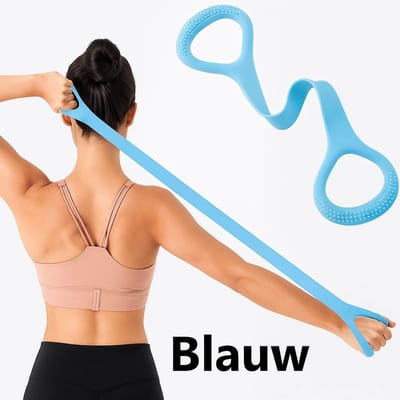 Siliconen Sport Stretch Band I Weerstandsband I Fitness Elastiek I Rekbare Sportband I Voor Yoga, Pilates & Krachttraining I Blauw