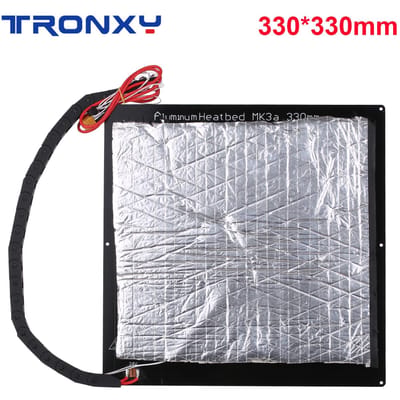 Aluminium broeinest Tronxy 24V 3D-printer Upgrade broeinest MK3 verwarmingsplatform aluminium plaat met draad 330x330mm gray