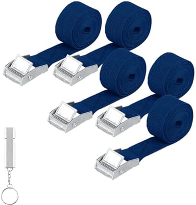 Spanbanden 25mm x 1.5m - 5 Stuks Korte Bindriemen Voor Fietsen, Motoren en Auto's - Verstelbaar Met Ratel en Fluitje