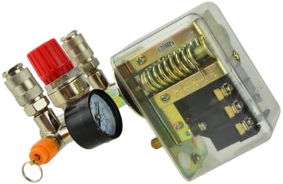 GEKO Drukschakelaar met reducer - 2 manometers - 400V - Automatische uitschakeling - Veiligheidsklep