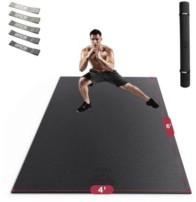 Grote Yoga Mat 183 x 122 cm | 8 mm Dikte | Antislip & Duurzaam | Trainingsmat voor Thuis, Fitness, Yoga, Pilates, Gymnastiek