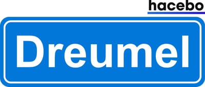 Hacebo - Plaatsnaam Sticker - 29x10 CM - Dreumel sticker - Verkeersborden sticker - grappige cadeaus - Dreumel