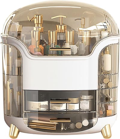 Draaibare Make-up Organizer met Grote Capaciteit - Stofvrij & Transparant
