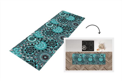 Keukenloper - Loper keuken - Mandala - Bloemen - Design - 150x50 cm - Keukenloper vinyl