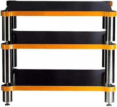 HiFi Rack - Audio Meubel - Componenten Opbergen - Schokabsorberende Voeten - 60x60cm - Zwart
