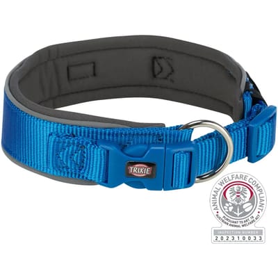 Halsband Hond Trixie - Extra Breed Royal Blauw 33-42 cm - Reflecterend Polyester
