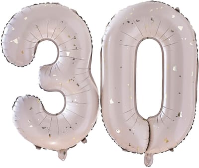 Ginger Ray - Folieballon cijfer 30 - nude en gold - 66 cm
