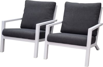 Malaga lounge balkonset 2 delig wit aluminium