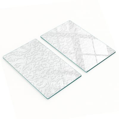 Set van snijplanken van gehard glas met decoratief patroon, 2x30x52 cm