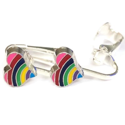 Clip Oorbellen Kinderen - Oorclips - Hart - Roze - Regenboog - Knopjes - MNQ bijoux
