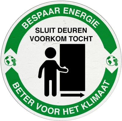 Sluit deuren voorkom tocht energie besparen bord | Forex Re materiaal | 10 cm