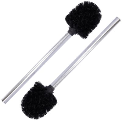 Universele RVS Toiletborstel - 2x Toiletborstel - Met schroefkop - Zonder Houder - 34cm - Toilet- en Badkameraccessoires - WC-borstel Set - Wc Borstels