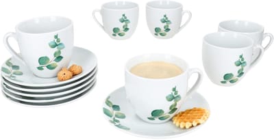 MamboCat MamboCat Set 6 eucalyptus kop schotel porselein 6 person