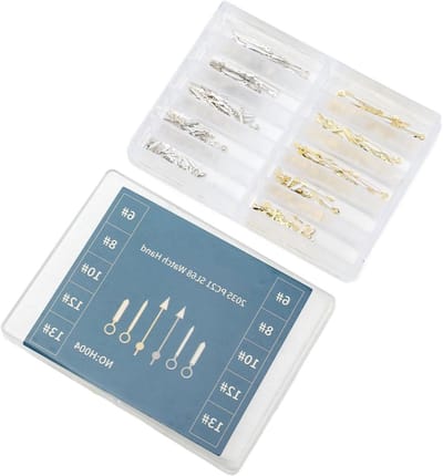 Vervangingsset voor uurwerkwijzers, metalen wijzers voor 2035 PC21 SL68 quartz, 100 sets, verbeter reparaties en esthetiek in lichtgevend goud