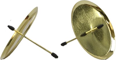 Othmar Decorations 4x stuks kerststukje kaarsenhouders/theelichthouders goud 6 cm - Kerststukjes maken - Kerstversiering