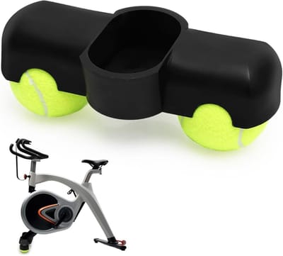 Fiets trainer accessoires - Rocker plate voeten - Indoor cycling training - Schokabsorberend ontwerp - Met 2 tennisballen - Zwart