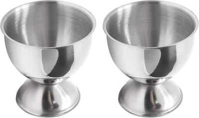 Eierdopjes Set - Eierhouders - Ontbijt Serveren - Roestvrij Staal - 46mm x 48mm - Zilver